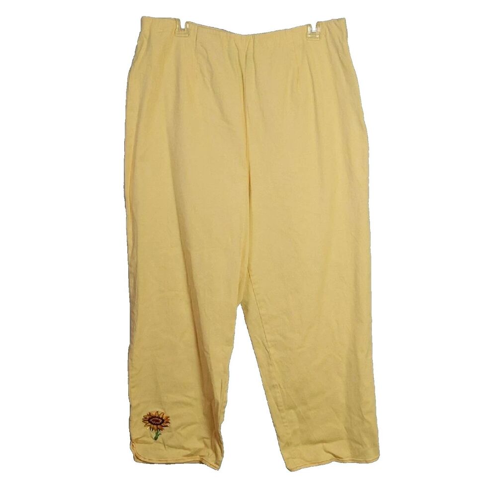 Bob Mackie Wearable Art Yellow Sunflower Pants Women's XL